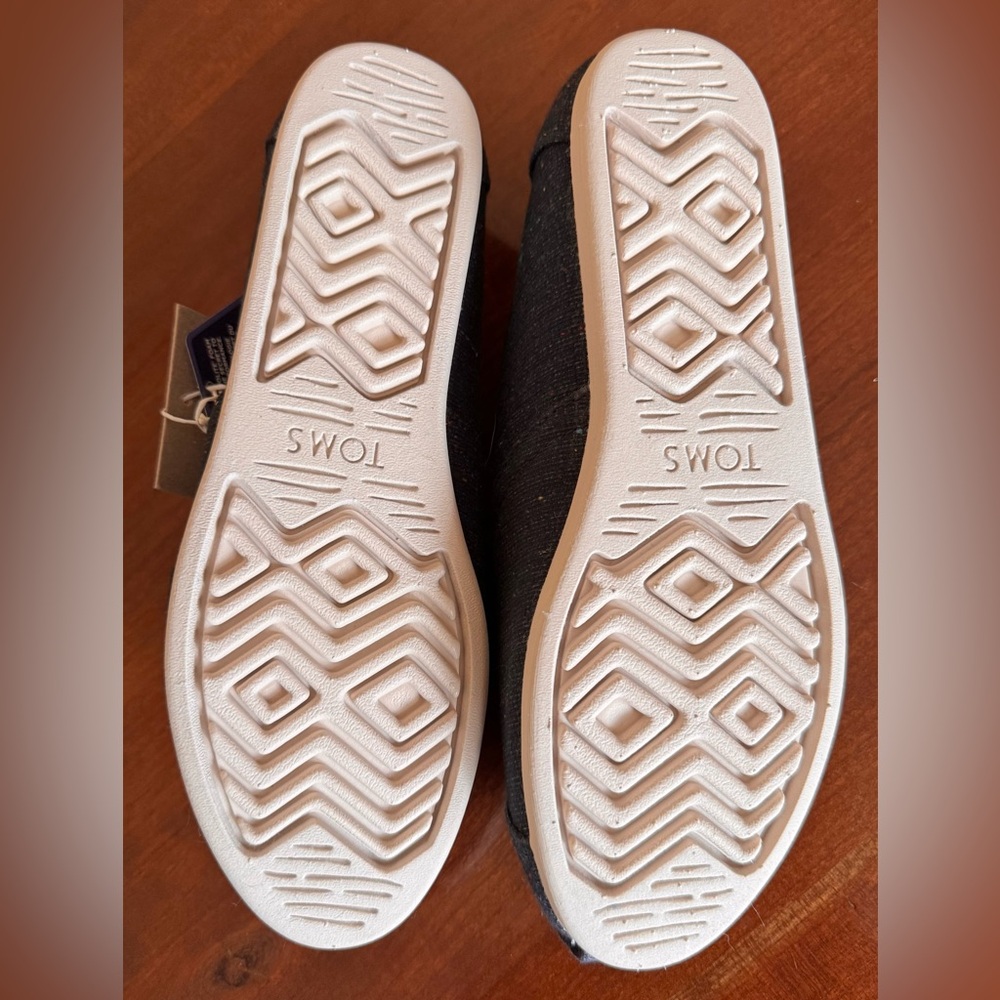 TOMS Black Slip-On Canvas Shoes with Subtle Speckle - Picture 3 of 4